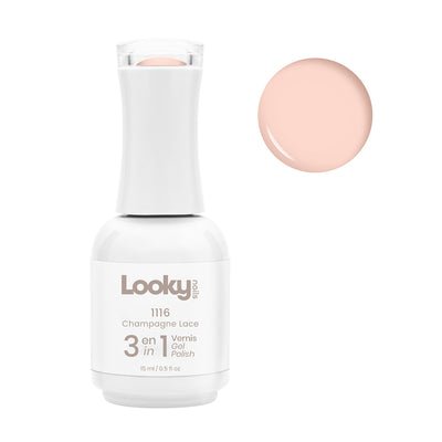 Looky 3 en 1 Gel Nailpolish #1116 Champagne Lace (Vintage Bloom Collection)